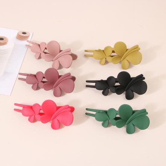 Solid Color Strong Grip Hair Clip Exquisite Anti-slip Elegant Flower Butterflies Decor Hairpin Hair Accessories