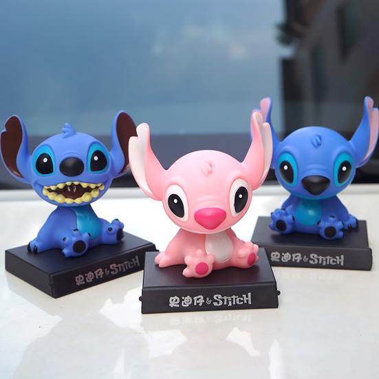Cartoon Stitch Figure Model Shaking Head Doll Car Interior Hand-made Ornament