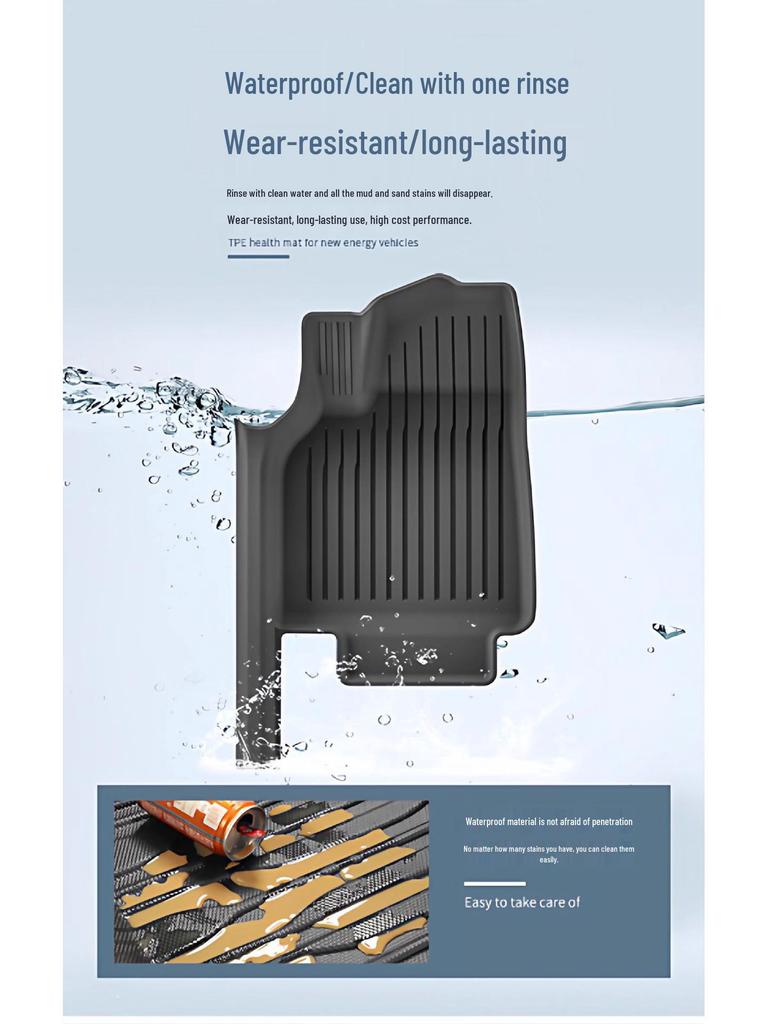 Passt für Tesla Model Y (25-Modell) Rechts- und Linkslenker: Vollständig umschlossene TPE-Fußmatten