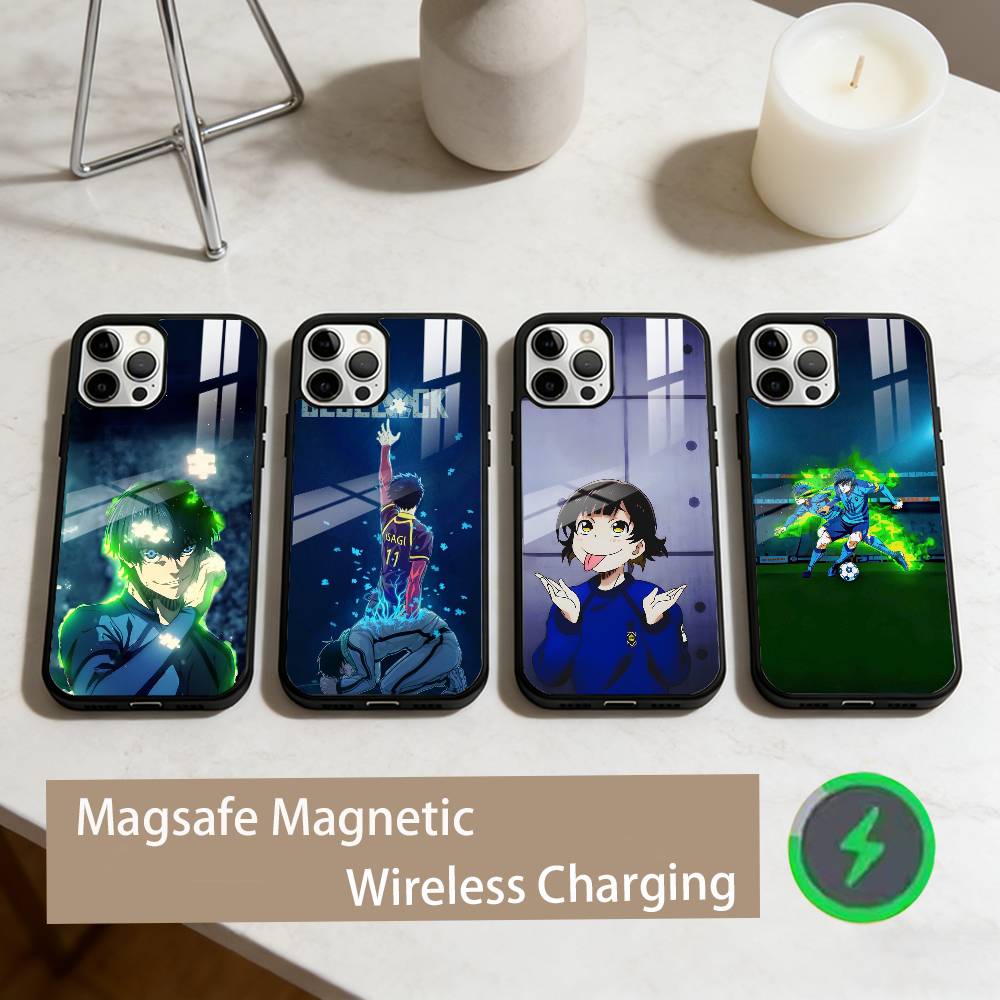 Blue Lock Anime Phone Case For iPhone17,16,15,14,13,12,11 Plus,Pro Max Magnetic For Magsafe Wireless Charging