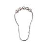 12pcs 304 Stainless Steel Shower Curtain Hooks Five Beads Gourd Sliver Curtain Hanger Heavy-Duty Rust-proof Curtain Hooks