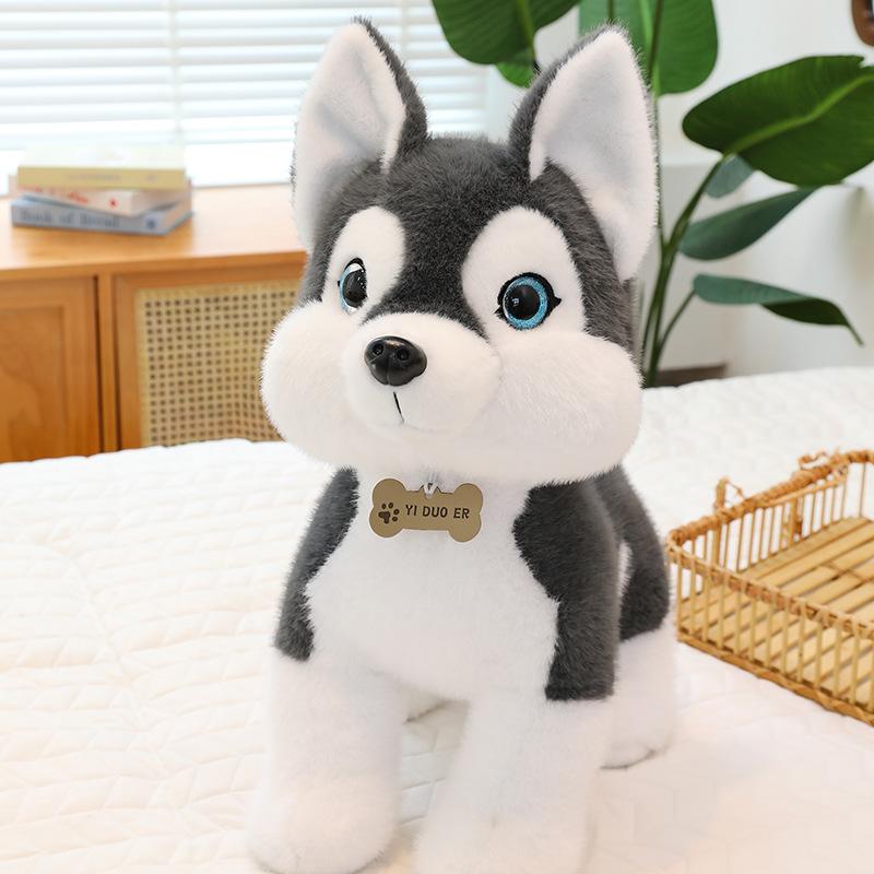 

New Standing Husky Doll Plush Toy Wholesale Dog Skin Gift Ragdoll for Children 30cm0.3kg