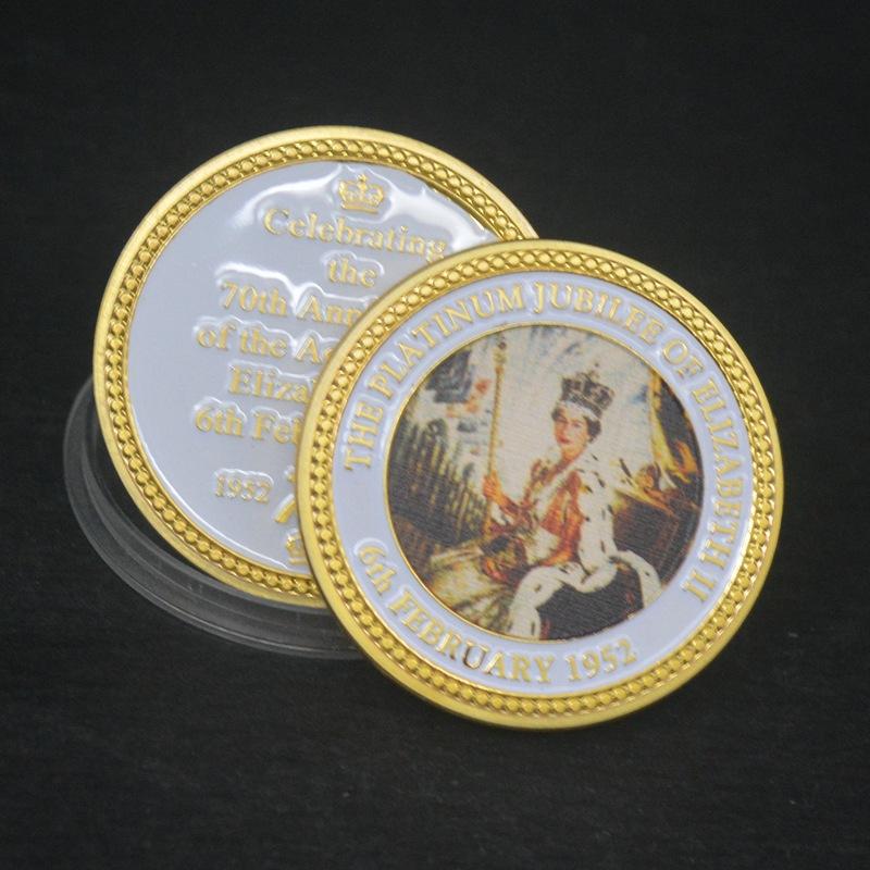 

Королева Англии, Елизавета II, памятная медаль, цветная печать, запекаемая краска, металлические подарки, изделия ручной работы, памятные монеты, рождественский подарок золотой