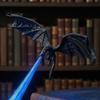 Μοναδικά Διακοσμητικά Ραφιών Βιβλίων Dragon Nook Light, 3D Εκτυπωμένο Φανταστικό Διακοσμητικό Ραφιού με Φλόγες Που Πετούν Βάση Φιγούρας Γραφείου, Φιγούρα, Απόκριες