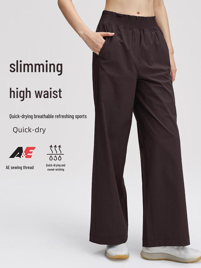 Lulu Damen Schlankmachende Schnelltrocknende High-Waist Wide-Leg Yoga- und Laufschweißhosen