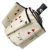 Small Flower Automatic Umbrella Windproof Sun Shade Vinyl UV Protection 3 Folding Sunny and Rainy Dual Use Parasol Rain Gear