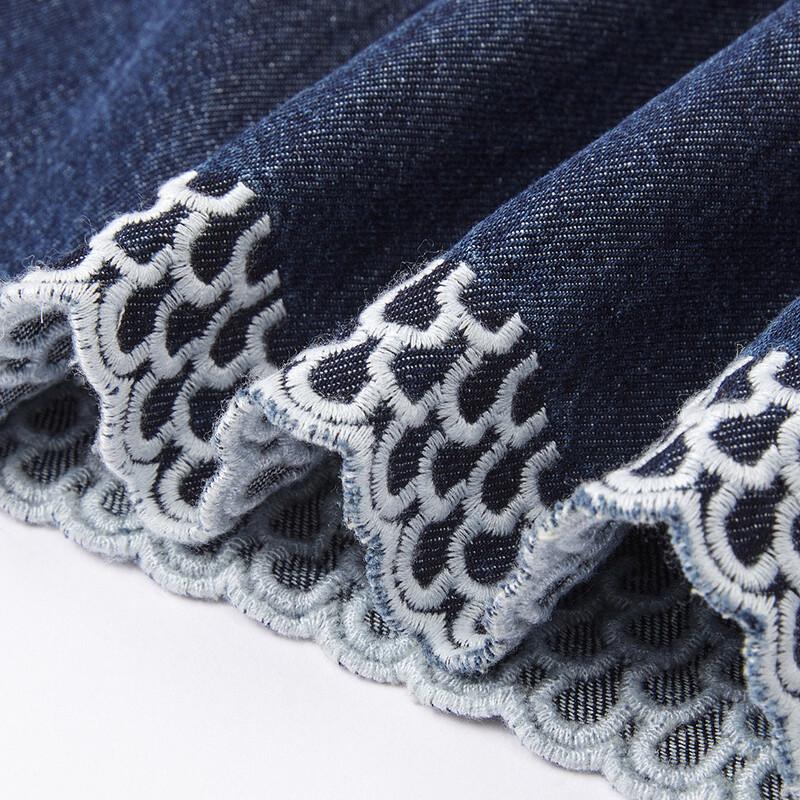 Demana Lyocell Cotton Blend Embroidered Wide-Leg Jeans