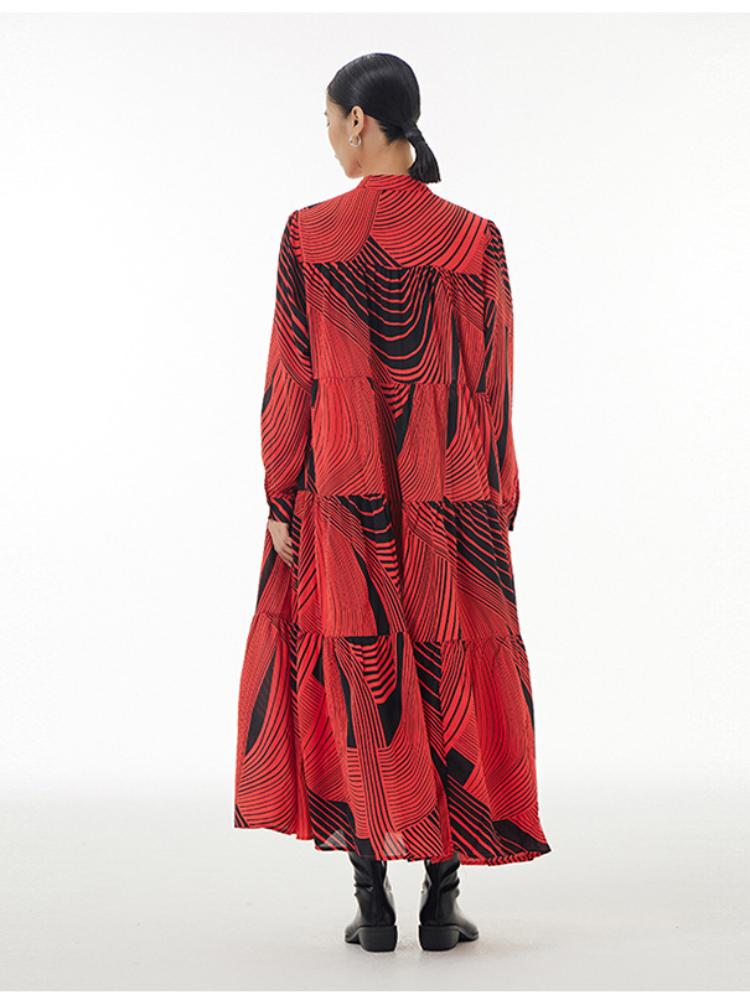 XITAO Full Sleeve Striped Fashion Casual Loose Women Dress DMJ3423