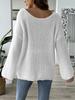 European & American Women's Loose One-Shoulder Bell Sleeve Beaded Sweater Top
