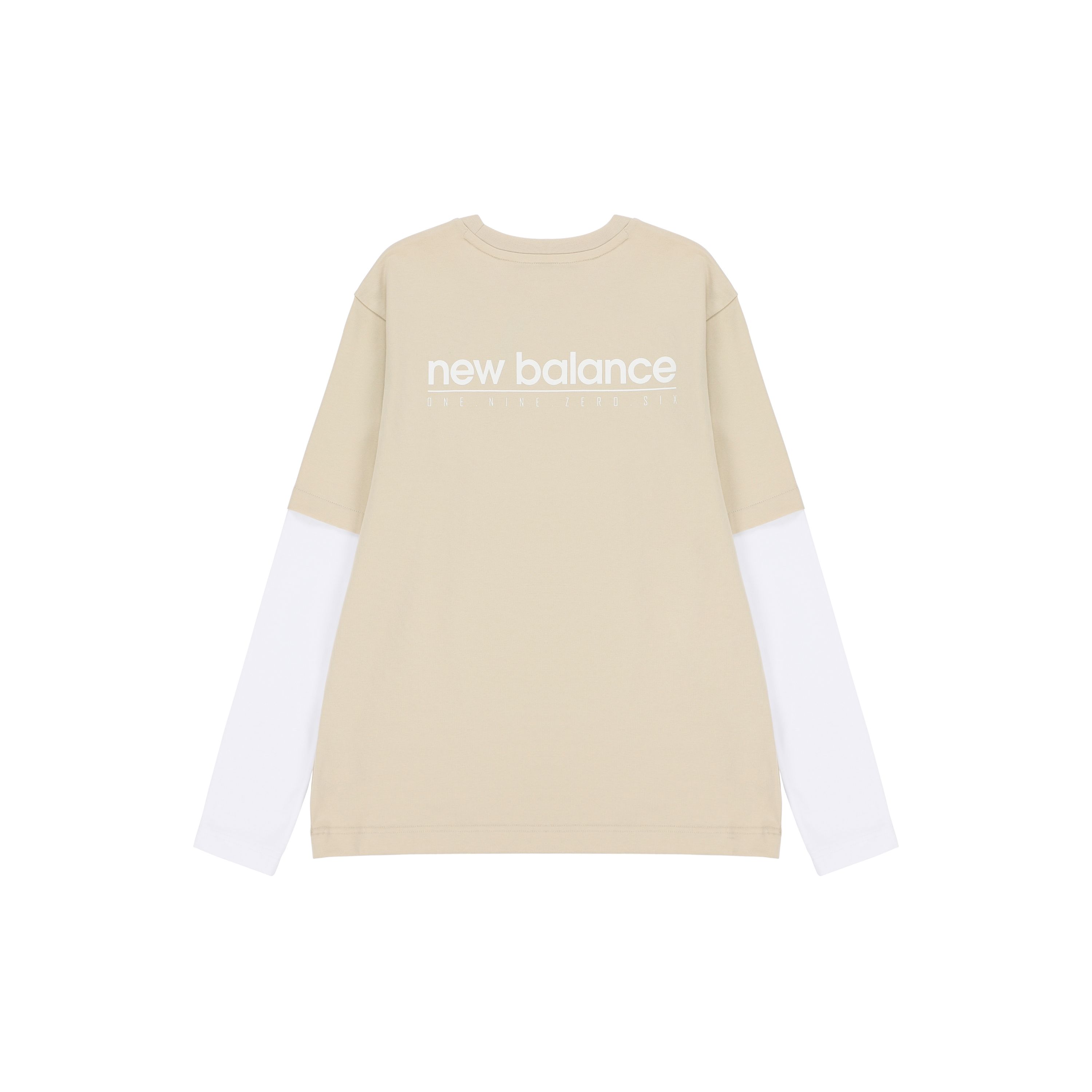 

Мужская спортивная футболка с цветными блоками New Balance с круглым вырезом, абрикос 5DC16063-BEI