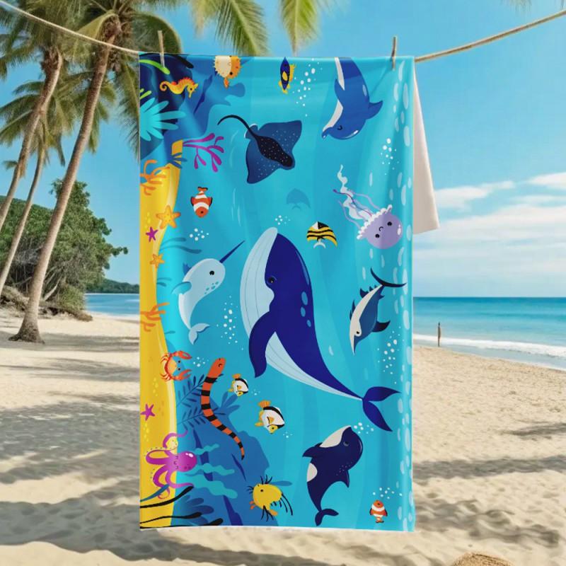 Ultra Absorbent Microfiber Beach Towel With Sea Turtle Print Quick Dry Large Size 70x140cm Pool Vacation Travel