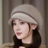 Plüsch Damen Wintermütze Einfach Winddicht Verdickt Warm Kaninchenfell Strickmütze Einfarbige Skullies Mützen