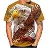 Camisetas divertidas estampadas en 3D para hombre, camisetas de manga corta con estampado de águila a la moda, camisetas informales de verano para hombre con pájaros de talla grande S-6XL