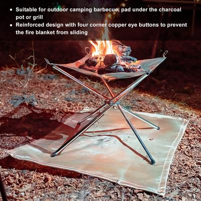 Feuerfestes Tuch für Outdoor-Camping, Picknick, Grill, Isoliermatte, flammhemmende Hochtemperatur-Feuerdecke, Fiberglasmatte