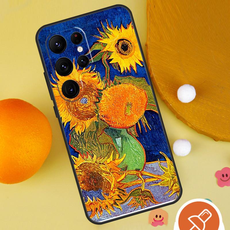Schöne gelbe Sonnenblumen-Handyhülle für Samsung Galaxy S25 Ultra S24 S22 S21 Ultra S9 S10 S20 Plus S23 FE Funda Abdeckung