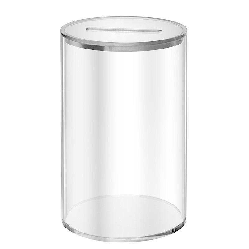 

Acrylic Transparent Coin Bank For Home Decoration Shatterproof Money Saving Box With Removable Base S белый
