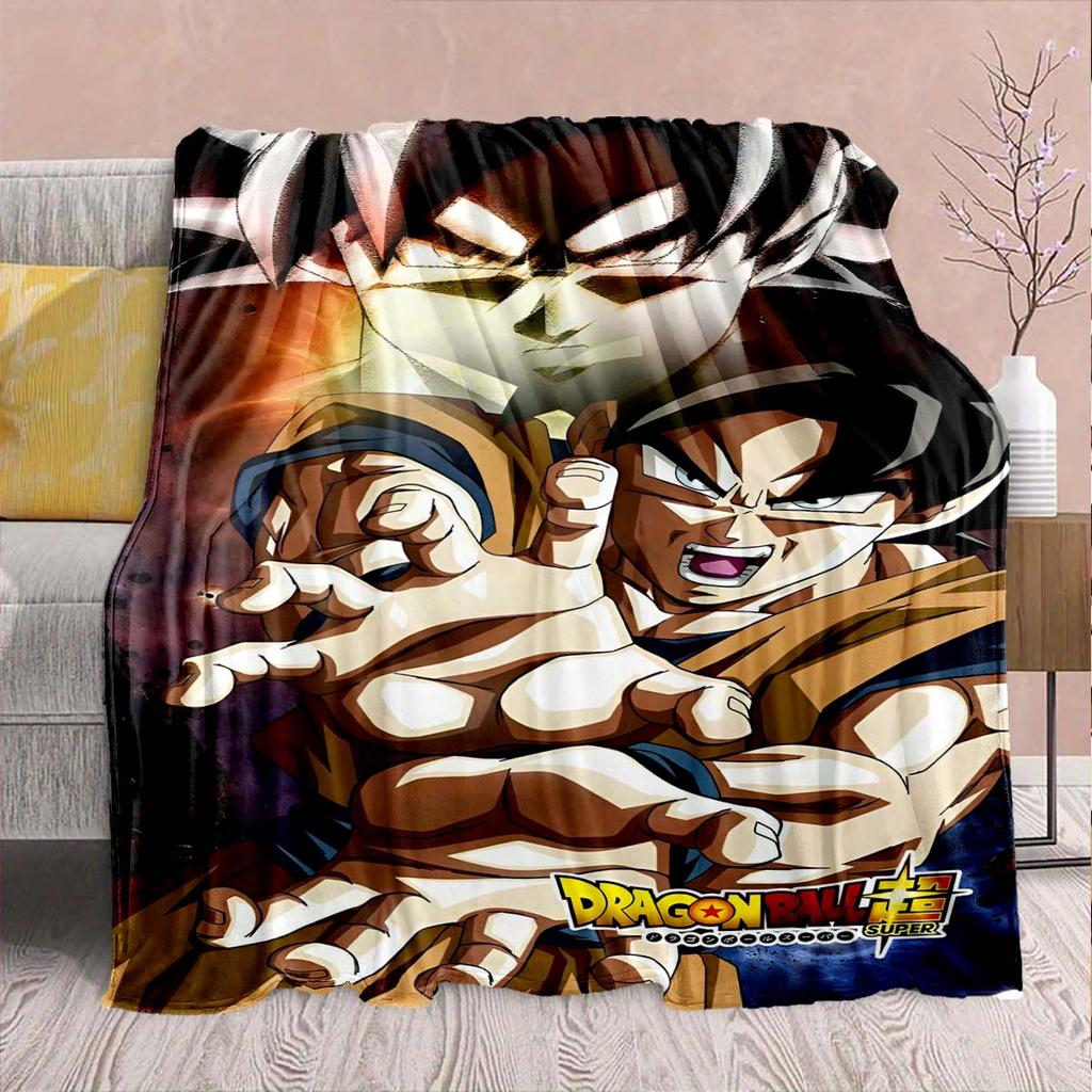 Dragon Ball Anime Flannel Blanket - Soft Warm Perfect for Sofa, Bedding Camping Travel Office Home Decor