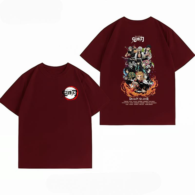 Demon Slayer Kimetsu No Yaiba Hashira Print Summer Casual Short Sleeve Cotton Anime Streetwear Unisexs Tshirt