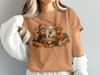 Cottagecore Graphic T-Shirt, Halloween Highland Cow Design with Pumpkin Details