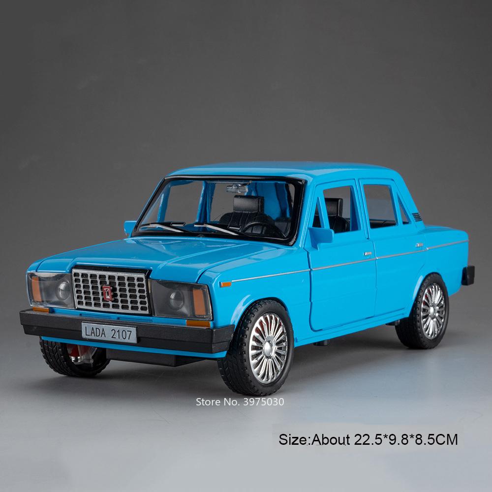 

1:18 Russian LADA 2107 Model Car Alloy Diecast Toy 6 Doors Opened Pull Back Light Sound Miniature Vehicle Perfect Gifts for Boys