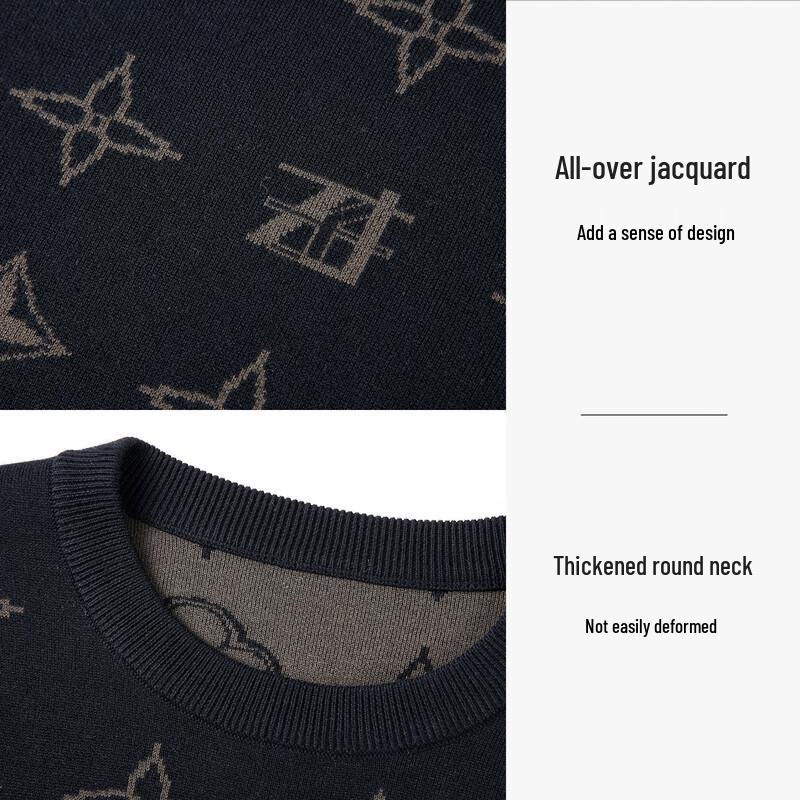 Caizi Herren Pullover Rundhals-Pullover