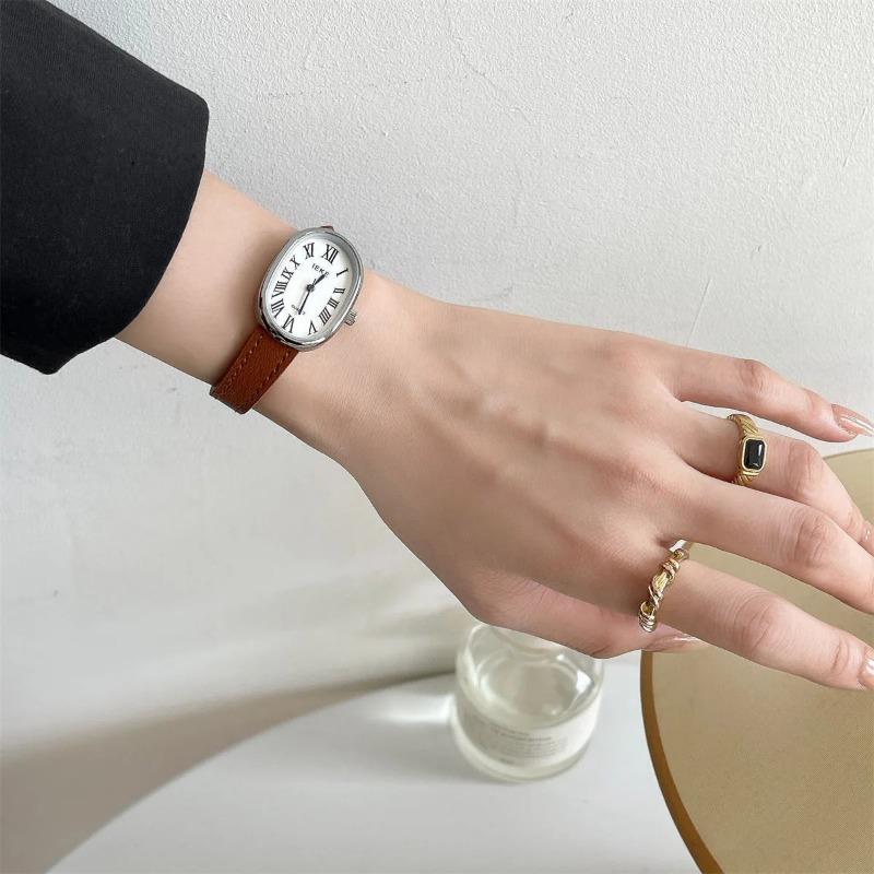 Women Quartz Watch Luxury Oval Tonneau Shaped Clock Vintage Roman Numerals Gold Sliver Steel Orologio Reloj Ladies Wristwatch