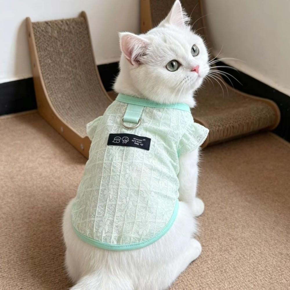 Airy Fabric Pet Cooling Vest Fly Sleeve Summer Dog Clothes Cute Dog Sunscreen Shirt Sun Protection