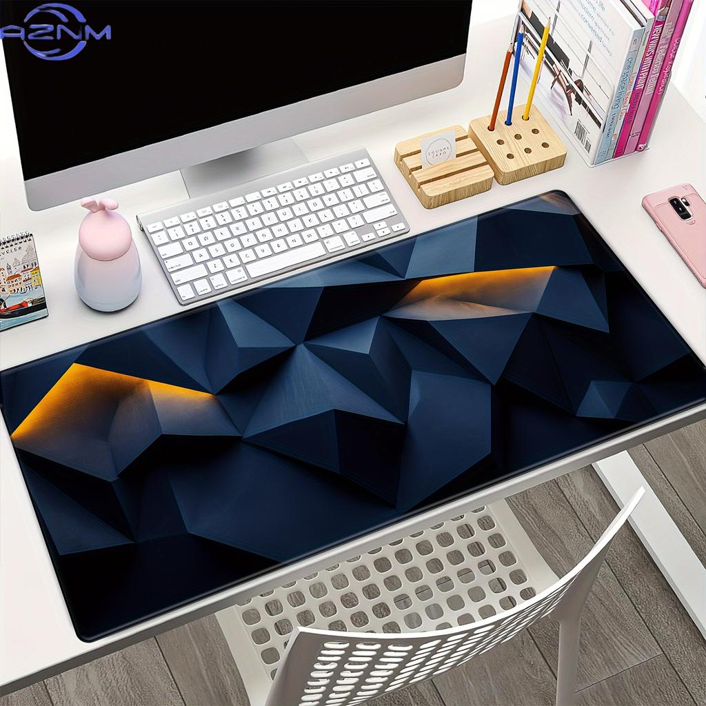Large 3d Geometric Mouse Pad 900x400mm Desk Mat Nonslip Rubber Computer Pad For Pc Gaming Accessories Office Home Work Carpet