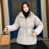 Down cotton clothes women's medium style thickened waist winter new Maillard puff bread clothes elastic waist cotton clothes