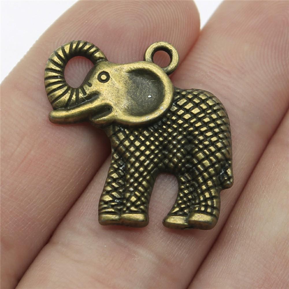10pcs Elephant Charms For Jewelry Making Tibetan Bronze Silver Color Pendants Antique Jewelry Making DIY Handmade Craft