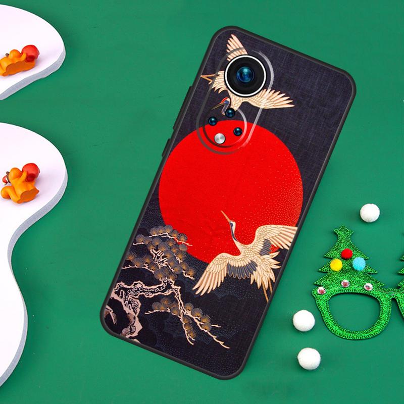 

Red-crowned crane Birds japanese style Case For Honor Magic 7 Pro 6 5 50 70 90 200 Lite X9b X9a X8a X8b X7a X6a X8 X9 X9c Cover Honor Magic6 Lite