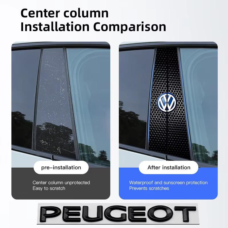 Car B-Pillar Center Column Decoration Cover Decals Accessorie For VW GTI Polo Golf Passat Touareg CC ID.3 B8 Tiguan Jetta T-ROC.SZ9