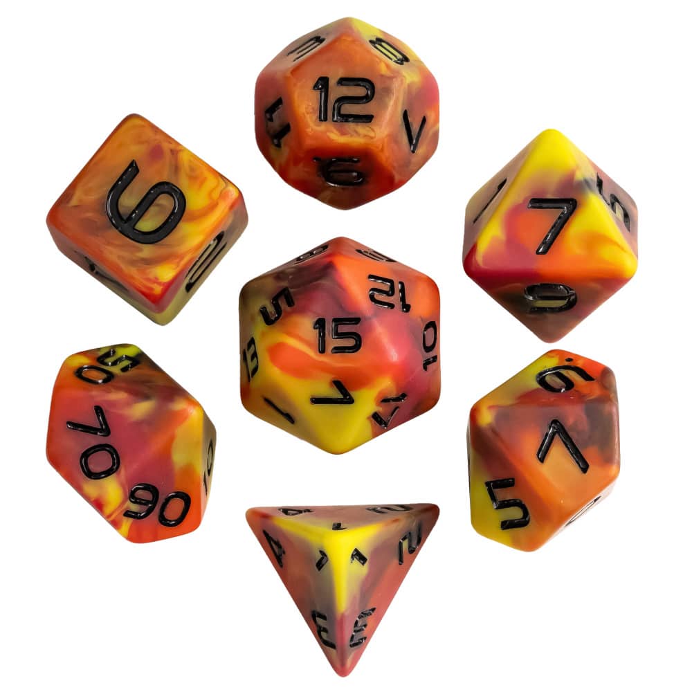 Cusdie Camo DND Dice 7-Piece RPG Polyhedral Dice Set Resin D20 D12 D10 D8 D6 D4 D% for D&D Pathfinder Cthulhu Tabletop Games