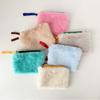 6-färgad pastellpäls mini förvaringspåse myntplånbok