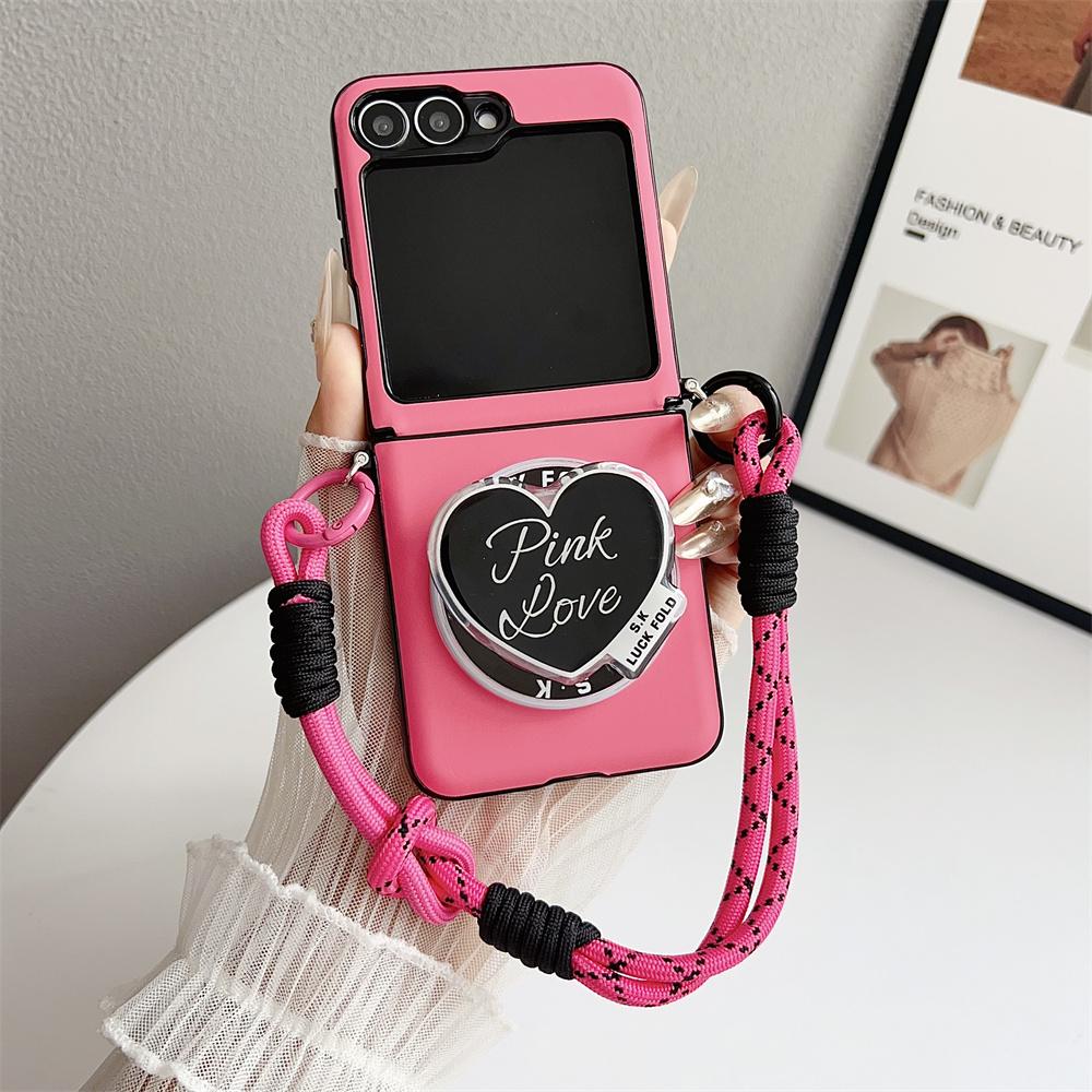 3 in 1 Detachable Magnetic Love Stand Wrist Strap Phone Case for Samsung Galaxy Flip7 Flip6 Z Flip 3 4 5 6 7 FE Protective Cover