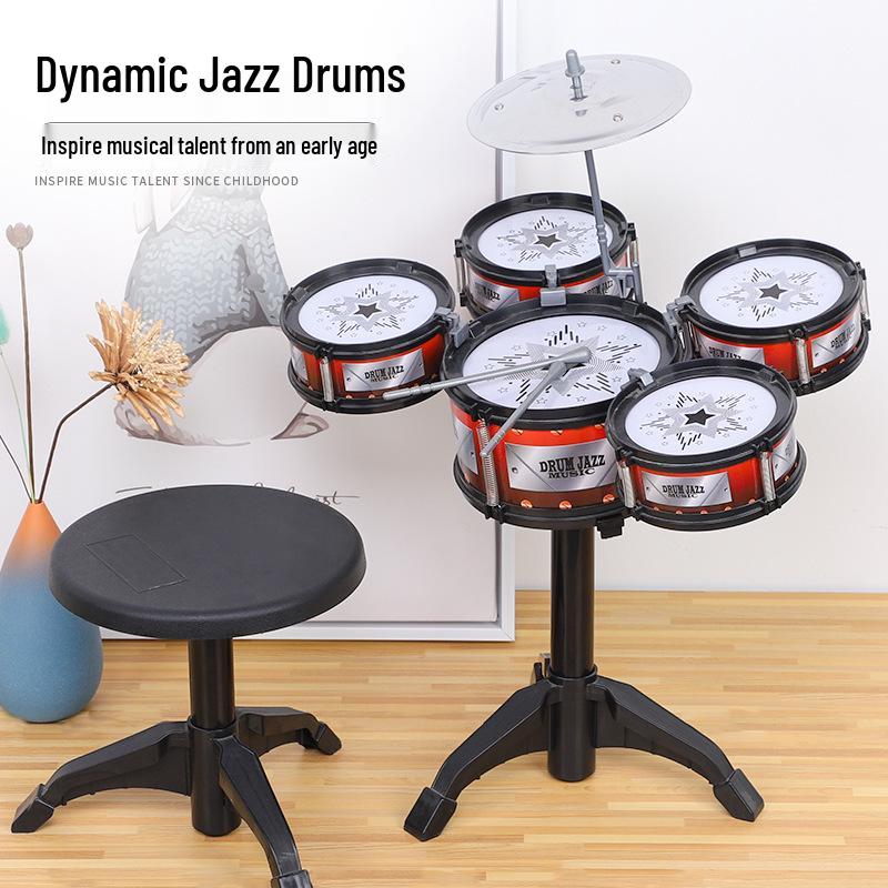 Children's Jazz Drum Set Toy for Ages 3-6: Early Music Education Percussion Instrument