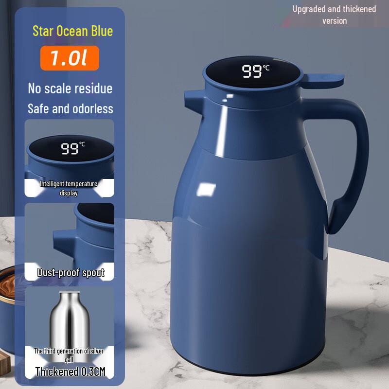 Temperature Display Insulated Thermos Kettle 1.0L