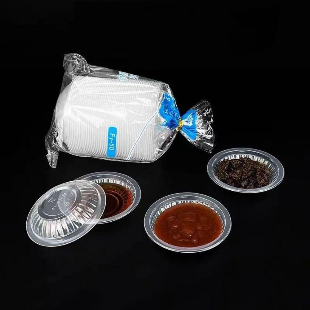25/50PCS Plastic Sauce Cups Transparent Disposable Tableware Home Dinning Bar