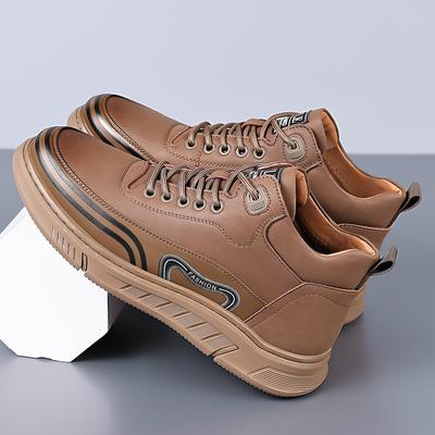 Men's Shoes 2025 Autumn New Trend Board Shoes Men's Leather Shoes Fleece Warm Outdoor Tooling Sports and Leisure Shoes