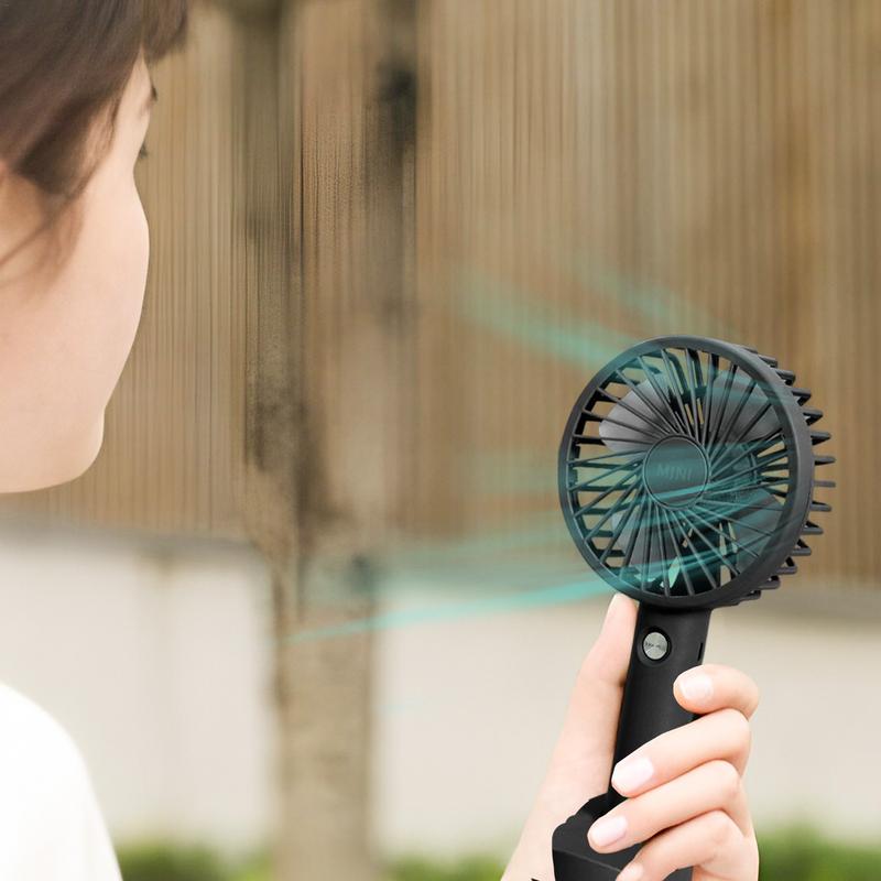 Portable Rechargeable Mini Fan Handheld Fans With Base Summer Outdoor 3 Speed Adjustable Cooling Fan With Phone Holder