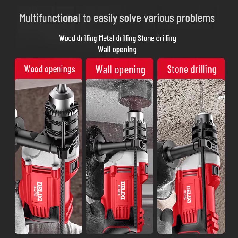 DELIXI Electric 220V Multifunction Impact Drill CN plug (adapter included)