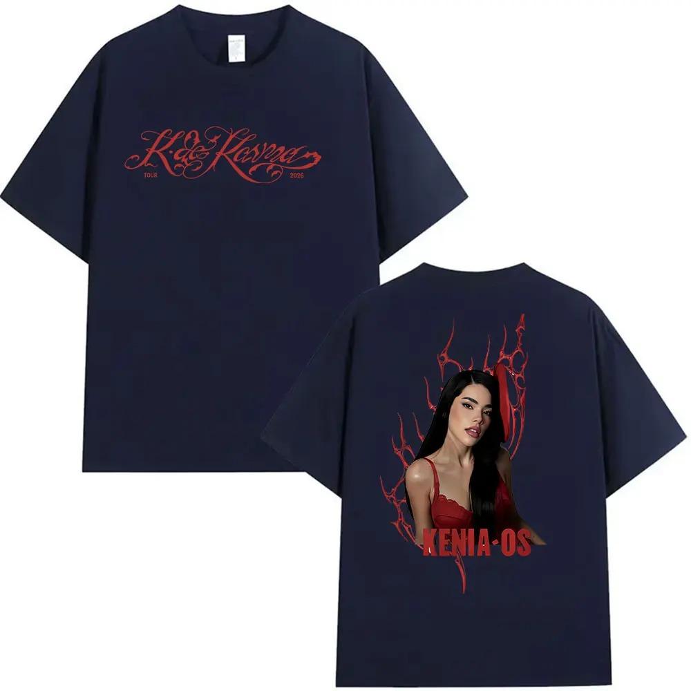 Singer Kenia Os K De Karma Tour 2026 Print T Shirts Men Women Harajuku Vintage Fashion Oversized Cotton T-shirt Loose Streetwear