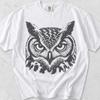 Stencil Wise Owl Shirt, Linocut Print Graphic Tee, Comfort Colors Cotton