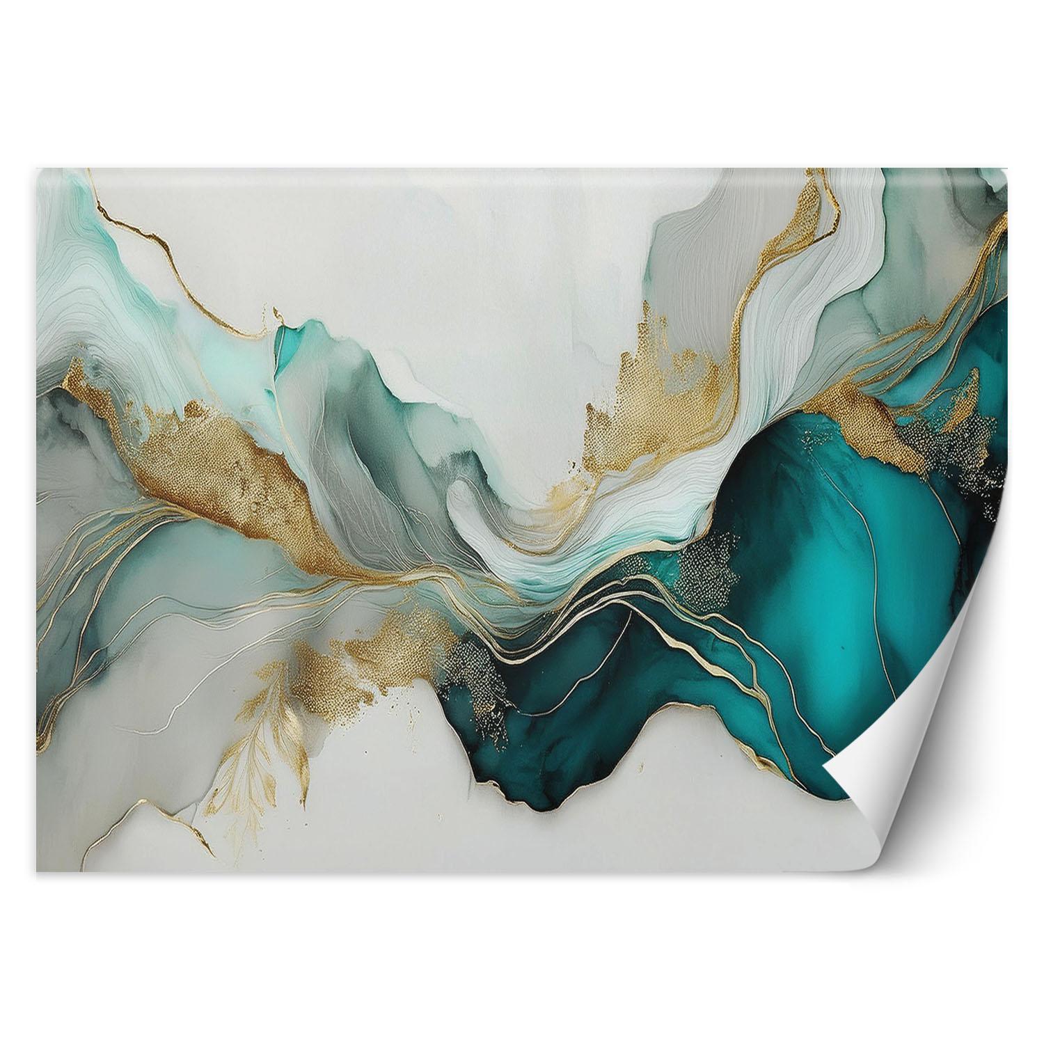 Carta da parati Texture marmo glamour 100x70 turchese