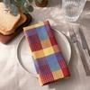 Hotel Quality Fabric Napkins Colorful Buffalo Check Napkin, Plaid Cotton Linen Retro Washable Cloth Decorative for Wedding Napkin Dinner Table,