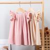 Kleinkind Mädchen Solide Kleider Kinder Niedliche Kleine Fliegende Ärmel Kleider Sommer Baby Mädchen Freizeitkleidung Prinzessin Party Kleidung