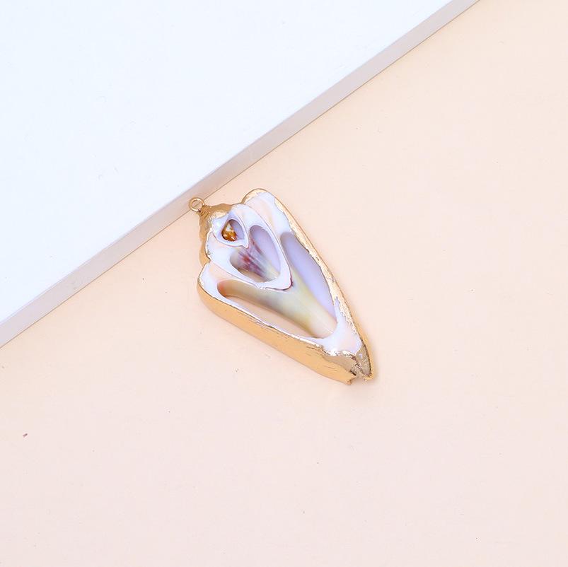 Electroplated Natural Shell Conch Scallop Pendant for DIY Necklace & Bracelet Jewelry