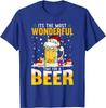 Its The Most Wonderful Time for A Beer Christmas Santa Unisex TShirt Short Sleeve Casual Cotton Boys TShirts