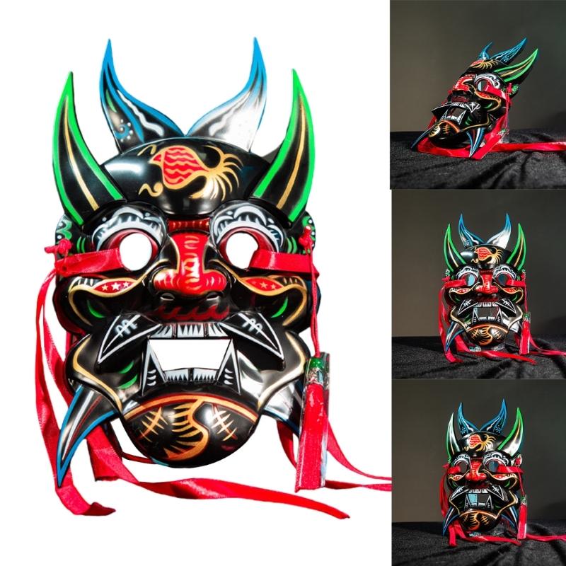 Nuo Operas Mask Hand Painted Chinese Operas Mask Masquerade Mask Party Mask Halloween Cosplay Mask for Women Men Gifts