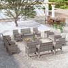 VidaXL Garden Lounge Set 16 Pcs with Cushions Wicker Grey, 112kg